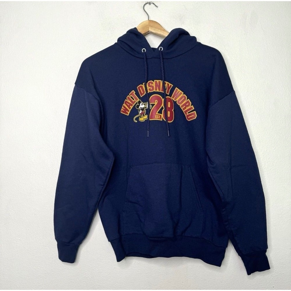 Vintage Walt Disney World Hoodie Size Large Navy Blue Est 28 Y2K‎ Sweatshirt